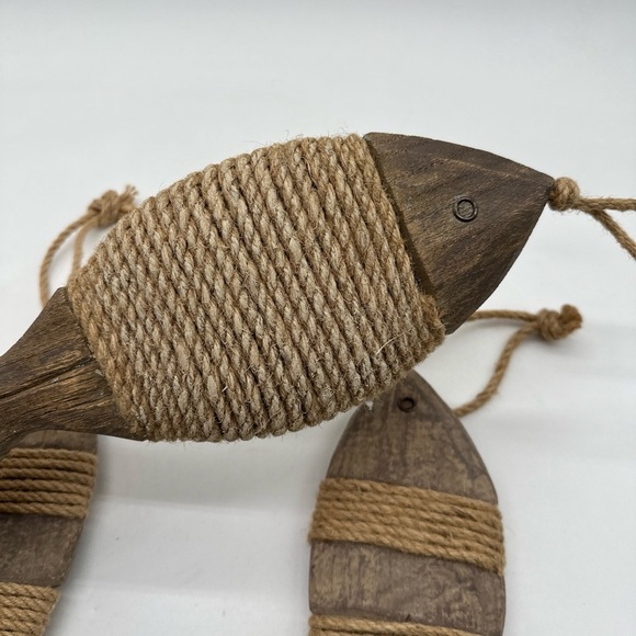 Beach Decor Wood Fish Vintage Wood Fish Decor Wall Hanging Ornament Fish S&l - Picture 4 of 6